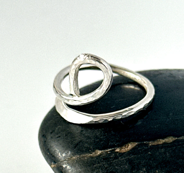 Sterling Silver Hammered Wire Ring