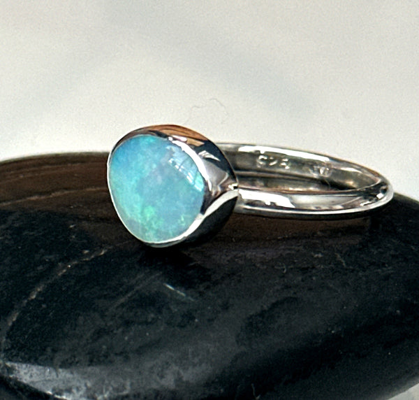 Mintabie Opal Sterling Silver Ring