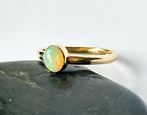 Solid Opal 9 Carat Gold Ring