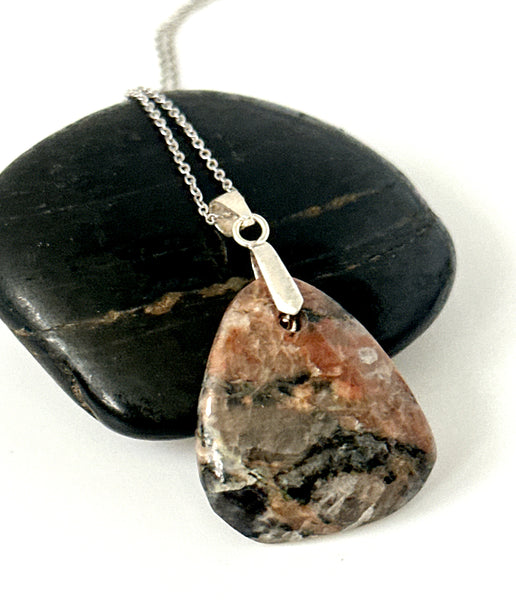 Lewisan Gneiss Sterling Silver Pendant Necklace