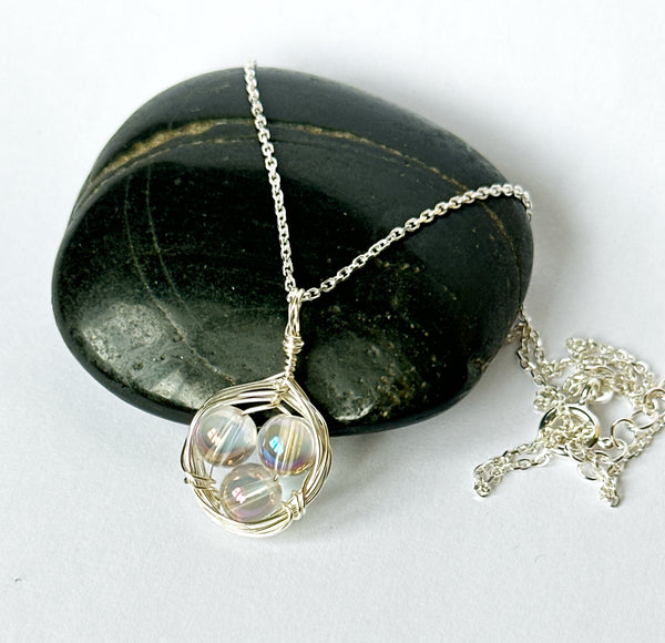 Australian Crystal Bead Nest Pendant Necklace