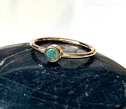 Lightning Ridge Opal 14 Carat Gold Filled Ring