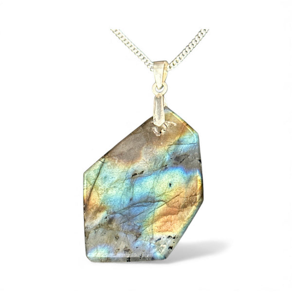 Labradorite Sterling Silver Pendant Necklace