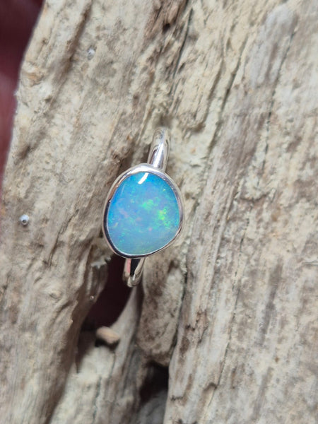 Mintabie Opal Sterling Silver Ring