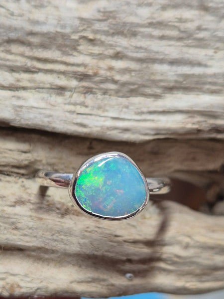 Mintabie Opal Sterling Silver Ring
