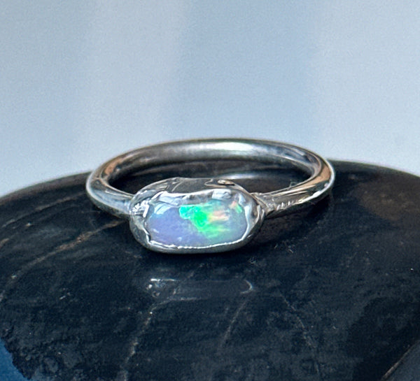 Coober Pedy Opal Silver Ring