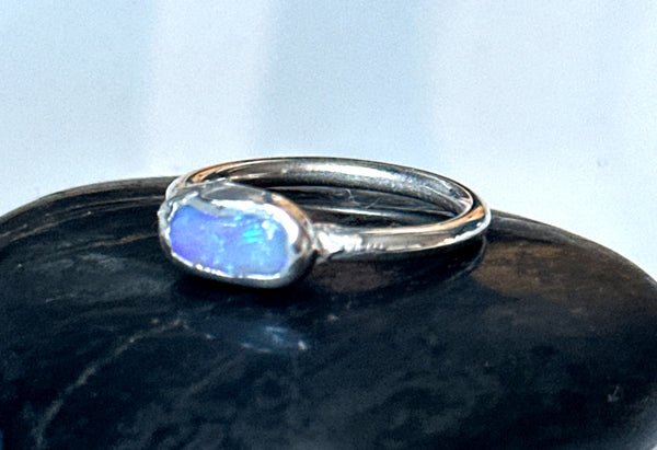 Coober Pedy Opal Silver Ring