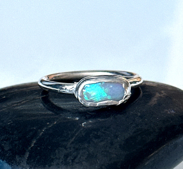 Coober Pedy Opal Silver Ring