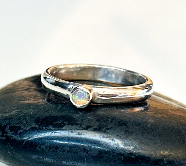 Coober Pedy Opal Sterling Silver Ring