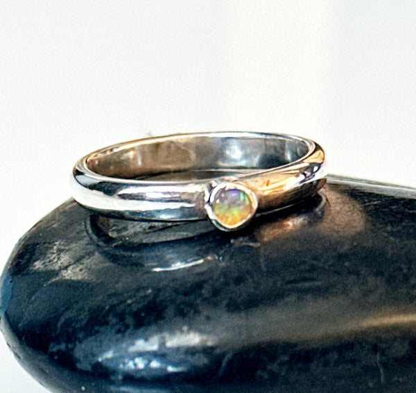 Coober Pedy Opal Sterling Silver Ring