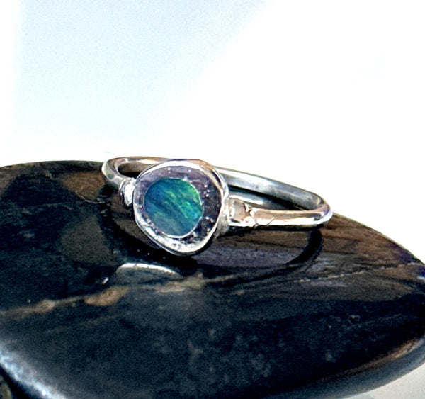 Lightning Ridge Opal Silver Ring