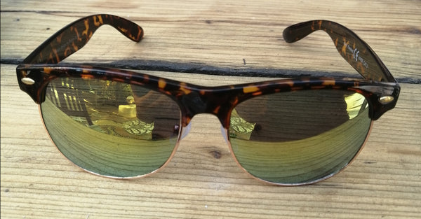 Tortoise Shell Golden Refective Sunglasses - Glitter and Gem Jewellery