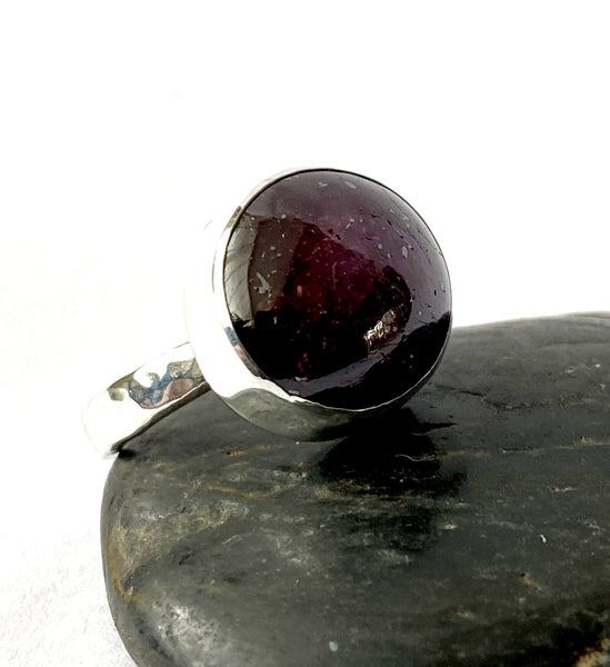Ruby Sterling Silver Ring - Glitter and Gem Jewellery