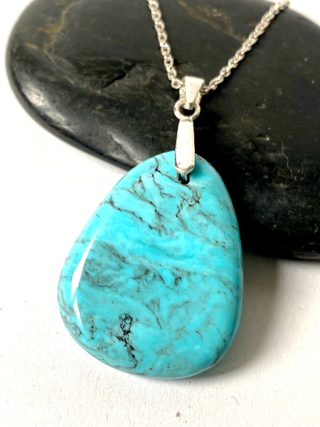 Kingsman Turquoise Pendant Sterling Silver Necklace
