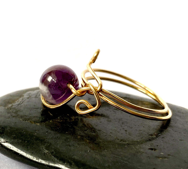14 ct Gold Filled Amethyst Ring - Glitter and Gem Jewellery