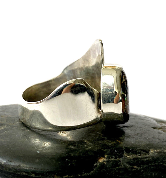 Boulder Opal Sterling Silver Ring - Glitter and Gem Jewellery