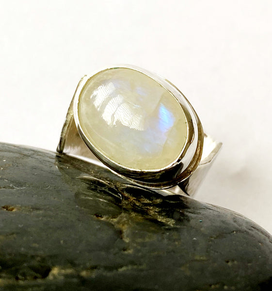 Moonstone Sterling Silver Ring - Glitter and Gem Jewellery