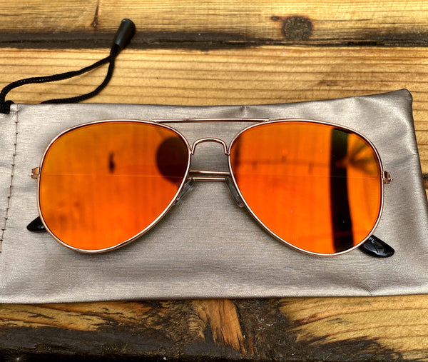 Retro flat Blue Reflective Aviator Sunglasses - Glitter and Gem Jewellery
