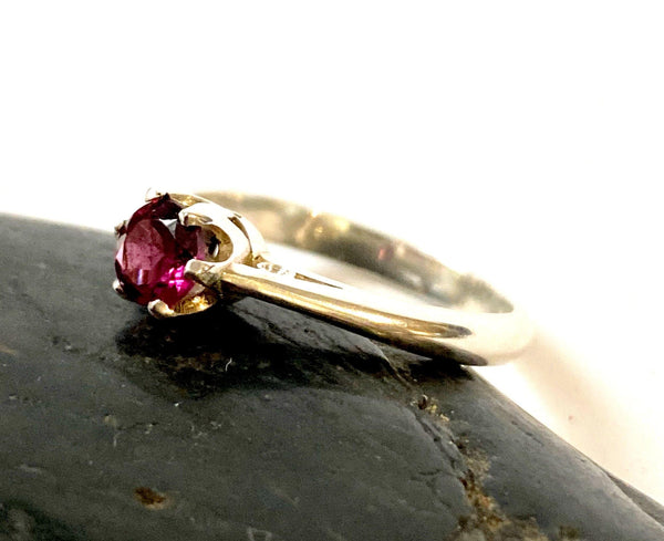 Garnet Faceted Sterling Silver Ring - Glitter and Gem Jewellery