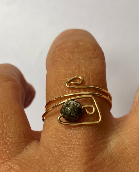 Hematite 14 carat Gold Filled Wire Ring - Glitter and Gem Jewellery