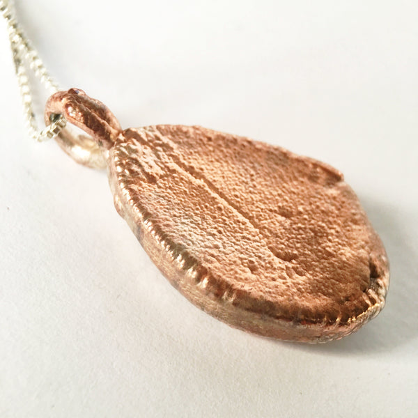 Natural Boulder Opal Copper & Silver Textured Pendant Necklace - Glitter and Gem Jewellery