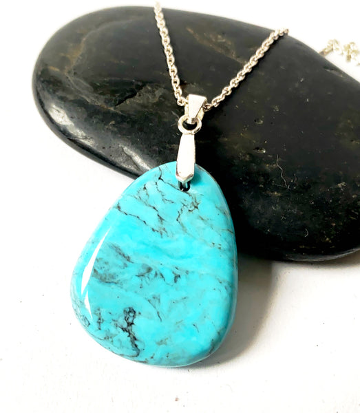 Kingsman Turquoise Pendant Sterling Silver Necklace