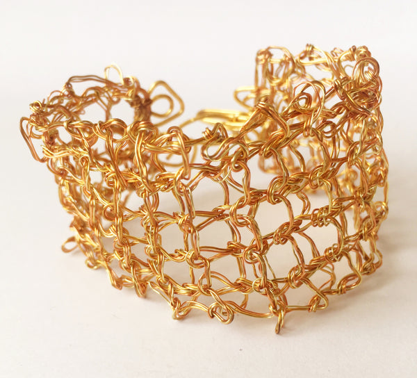 Golden toned hand woven bracelet - Glitter and Gem Jewellery
