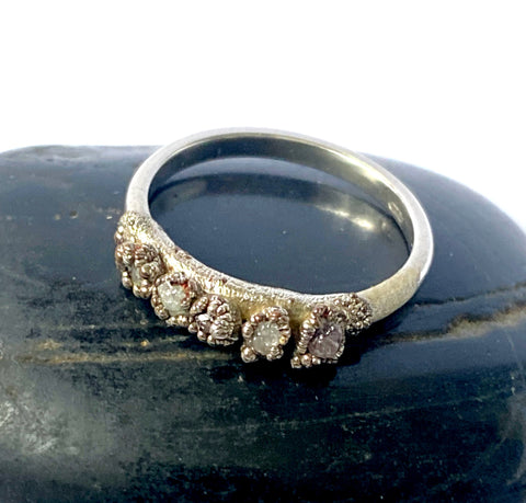 Rough Diamond Silver Ring