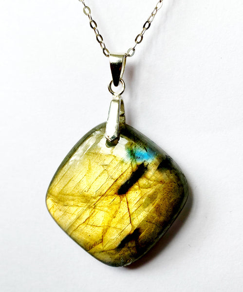 Labradorite Sterling Silver Pendant Necklace