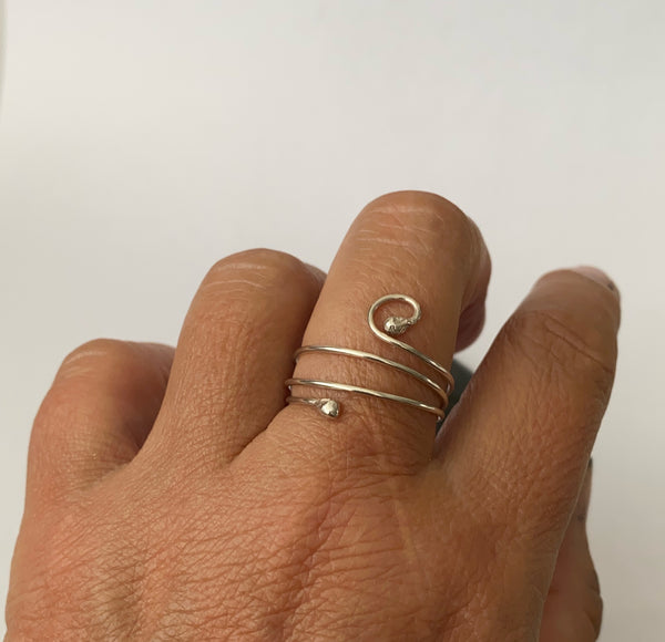 Sterling Silver Wire Ring - Glitter and Gem Jewellery