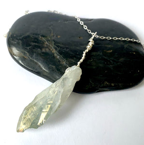 Aura Quartz Sterling Silver Pendant Necklace