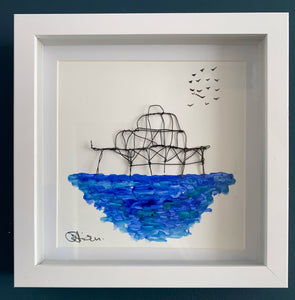 Brighton’s West Pier Watercolour & Wire Sculpture Art