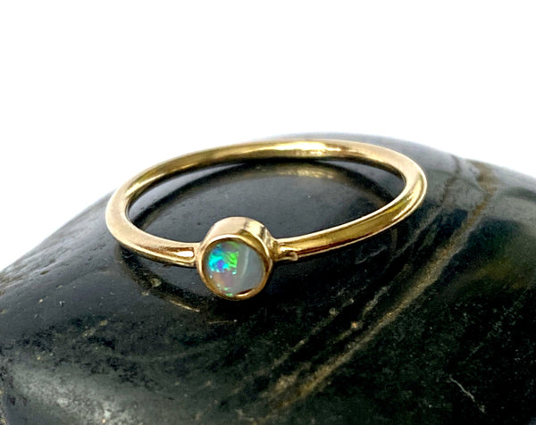 14 Carat Gold Filled Solid Opal Ring