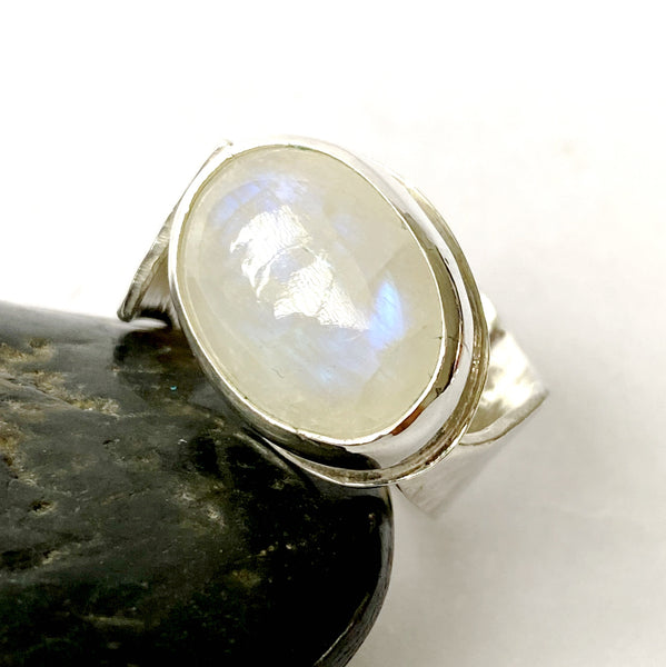 Moonstone Sterling Silver Ring - Glitter and Gem Jewellery