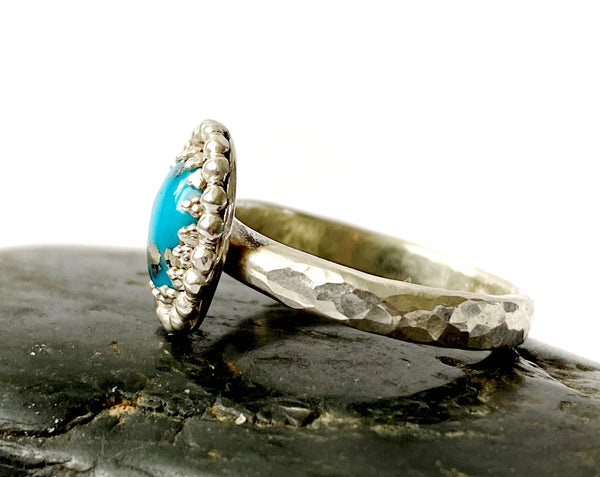 Turquoise Sterling Silver Ring - Glitter and Gem Jewellery