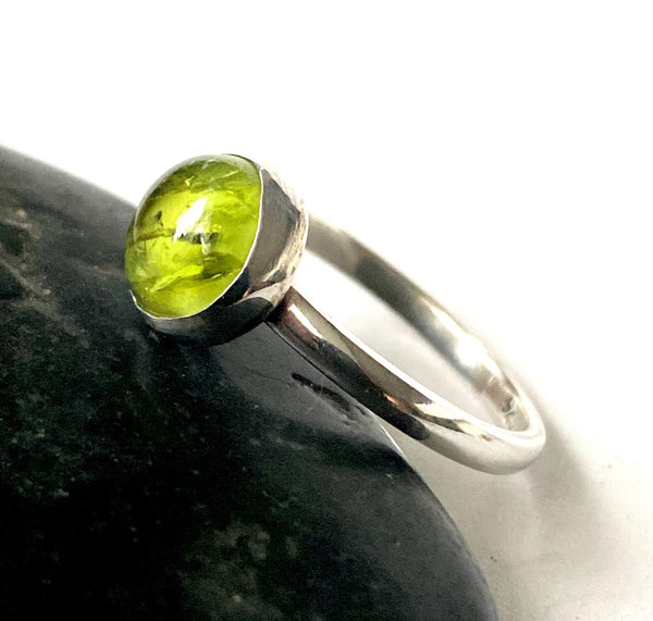 Peridot Sterling Silver Ring - Glitter and Gem Jewellery