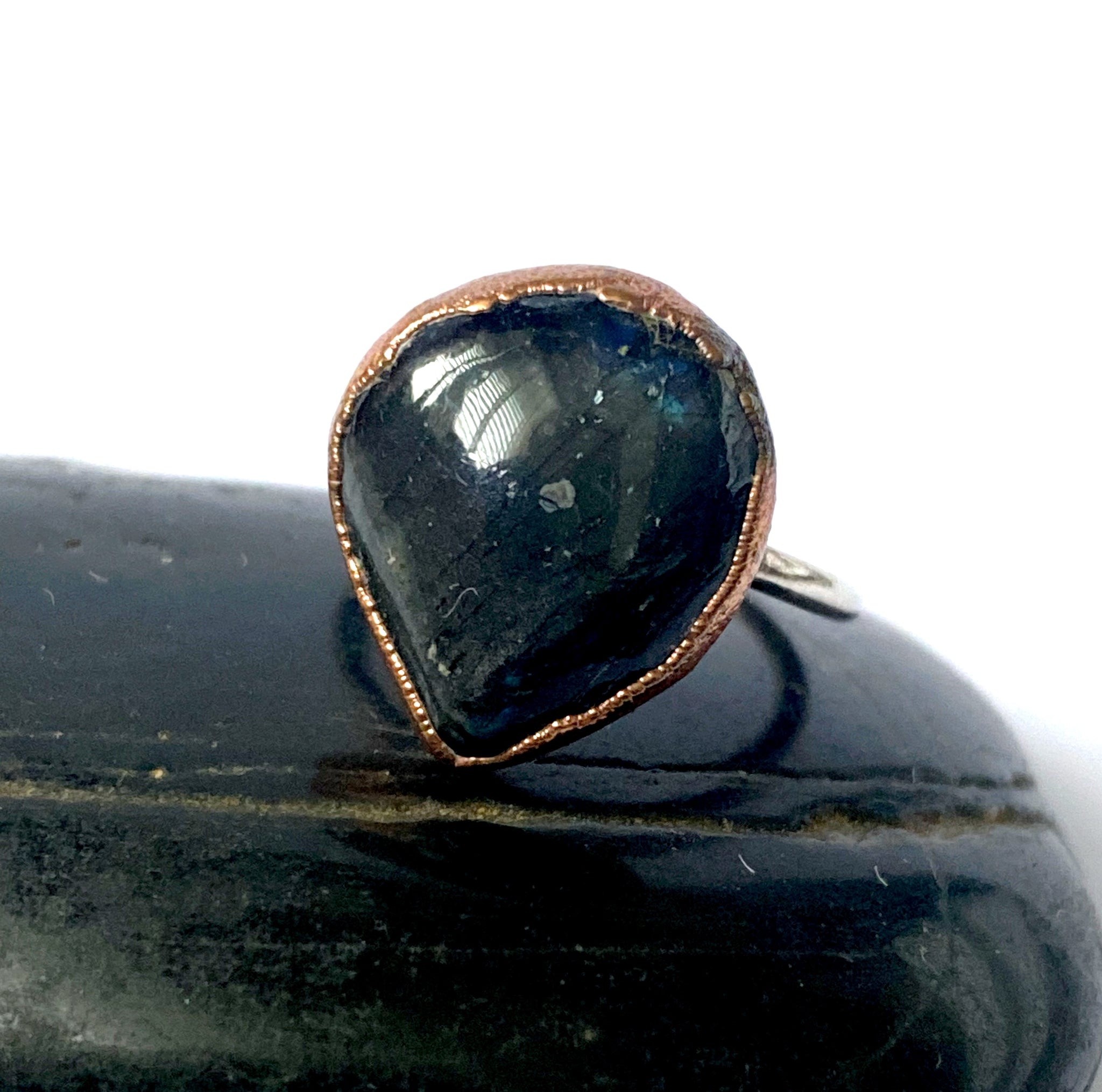 Spectrolite Copper & Silver Ring