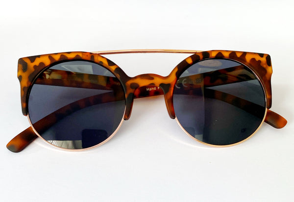 Tortoise Shell/Rose Gold bar framed Sunglasses