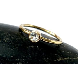White Topaz Faceted 14 Ct Gold Filled Ring
