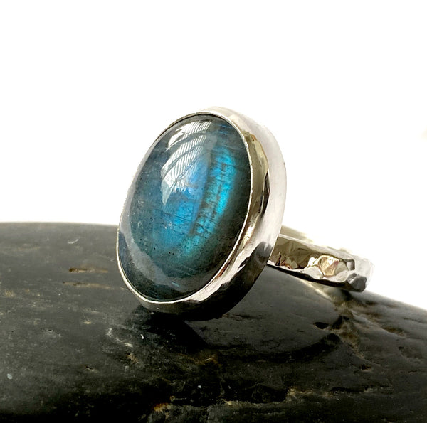Labradorite Sterling Silver Ring - Glitter and Gem Jewellery