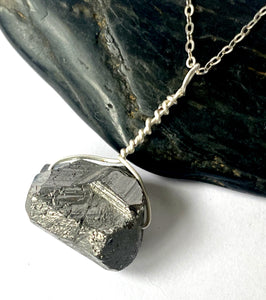 Silver Rock Quartz Silver Pendant Necklace