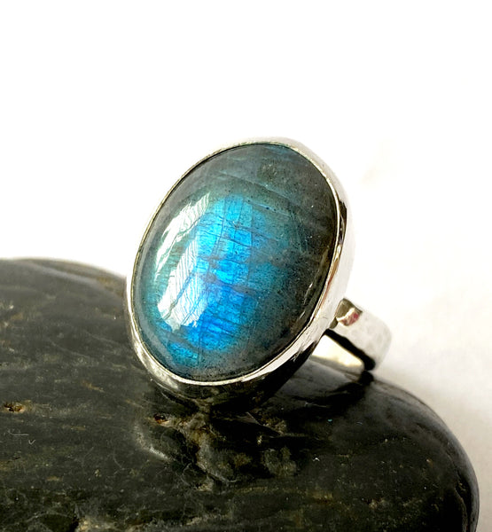 Labradorite Sterling Silver Ring - Glitter and Gem Jewellery