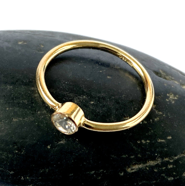 White Topaz Faceted 14 Ct Gold Filled Ring